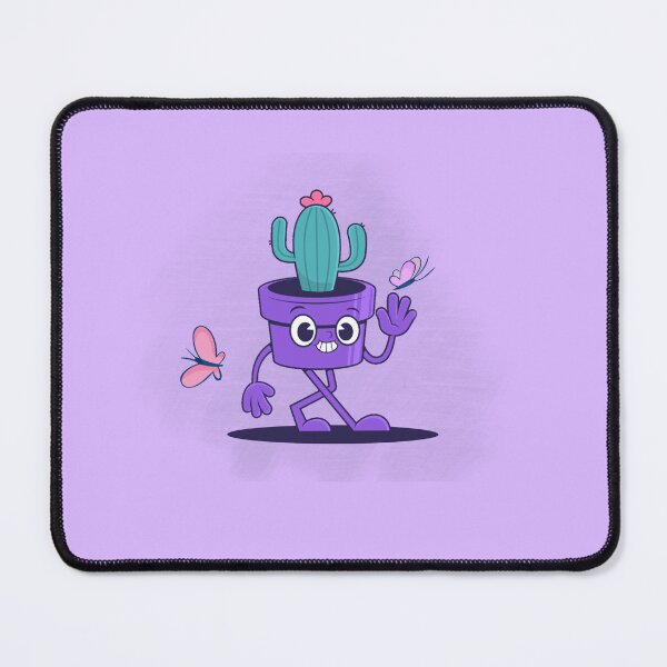 Item preview, "Cute Purple Cactus with Butterflies" designed and sold by nada-art.