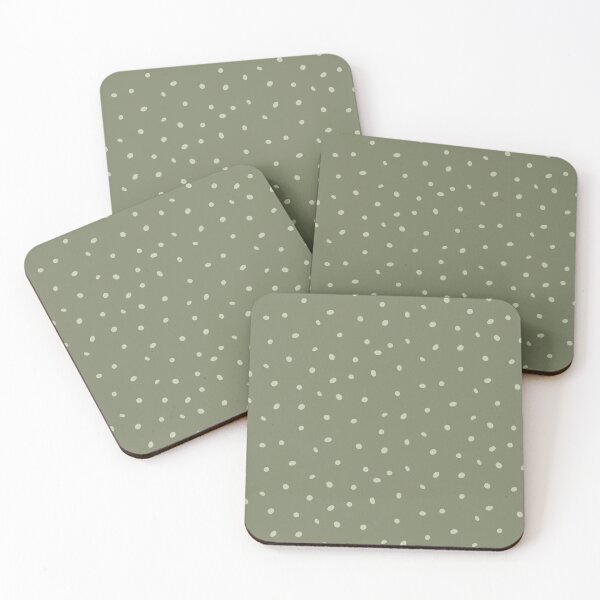 Item preview, Whimsy Dots Polka Dot Pattern - Sage + Tea designed and sold by Irene Estelle.