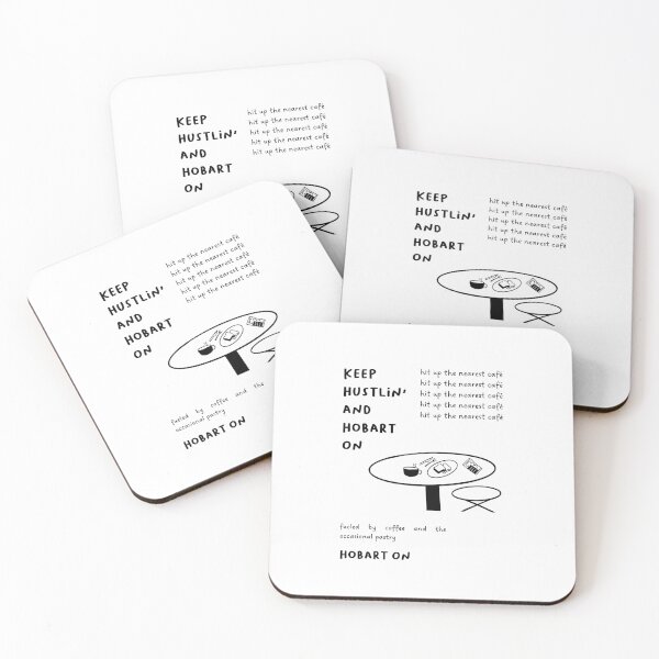 Item preview, Keep Hustlin' and Hobart On | Café Table and Chair Illustration designed and sold by RM-Journey.