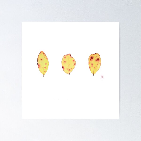 Item preview, Golden Horopito Leaf with Crimson Accents – Nature-Inspired Botanical Art designed and sold by Wunderwave.