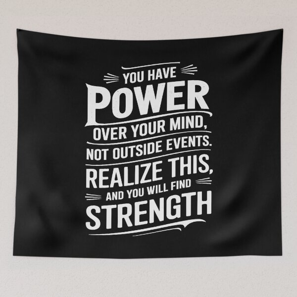 Item preview, "You have power over your mind" Inspirational Quote Typography Design designed and sold by MystiqSlav.