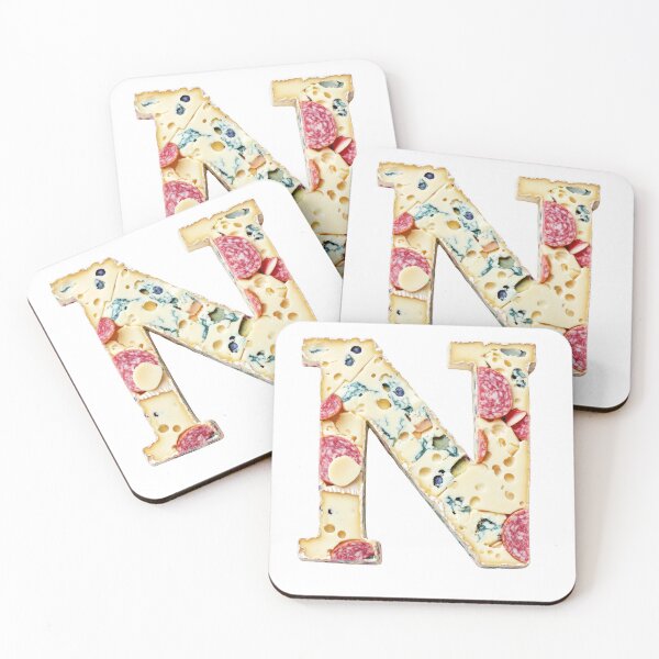 Item preview, Uppercase letter N font in Cheddar cheese style designed and sold by Jasava Shop.