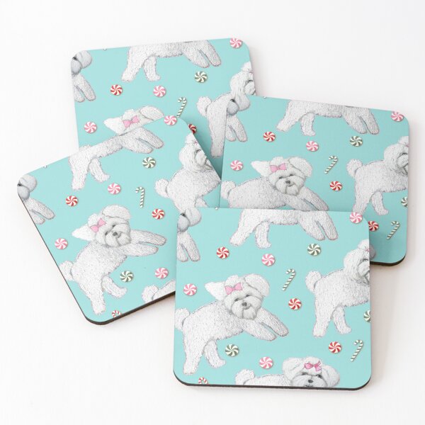 Item preview,  white Christmas dogs and puppies with Candy canes designed and sold by MagentaRose.
