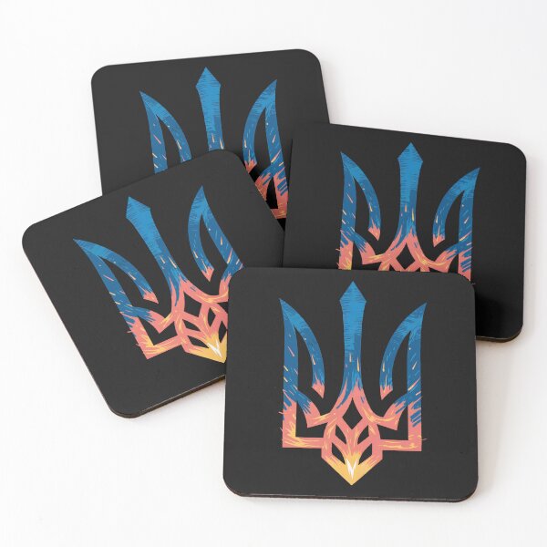 Item preview, Ukrainian Trident Fire Art - Flame Tryzub Print designed and sold by cabana.space.