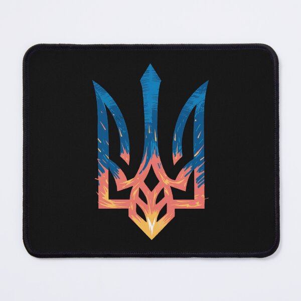 Item preview, Ukrainian Trident Fire Art - Flame Tryzub Print designed and sold by cabana.space.