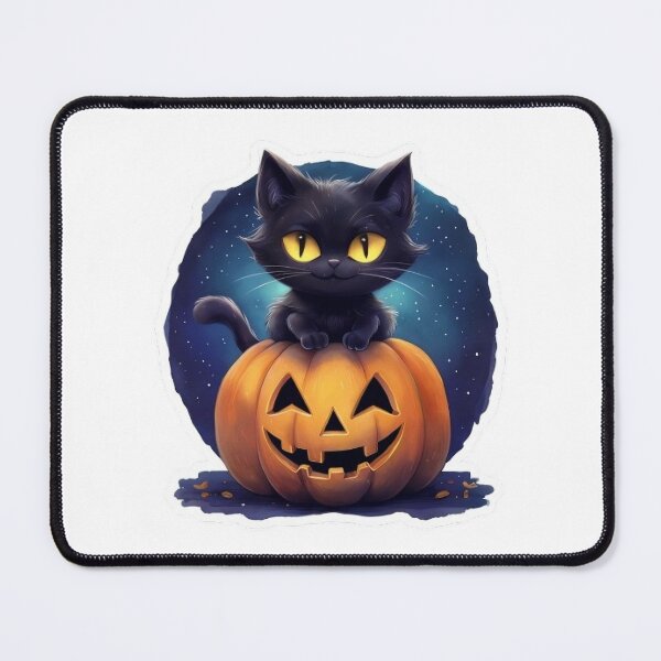 Aperçu de l'œuvre Chaton citrouille d'Halloween créée et vendue par INFINITYBOY.
