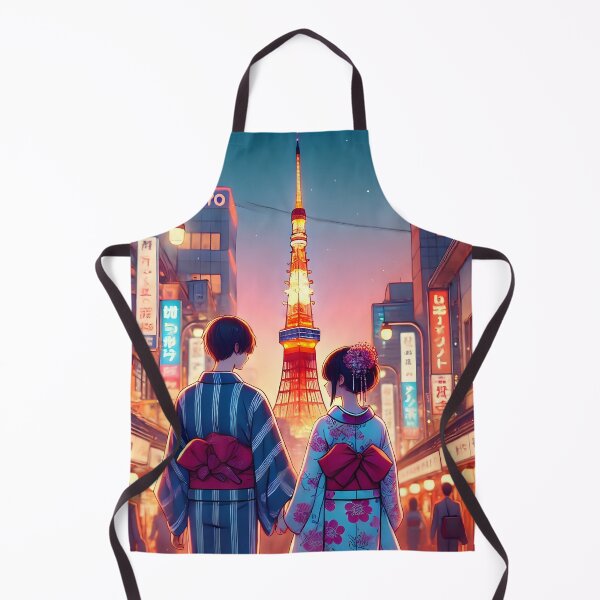 Item preview, Beautiful Couple in Tokyo Illustration designed and sold by unrealartwork.