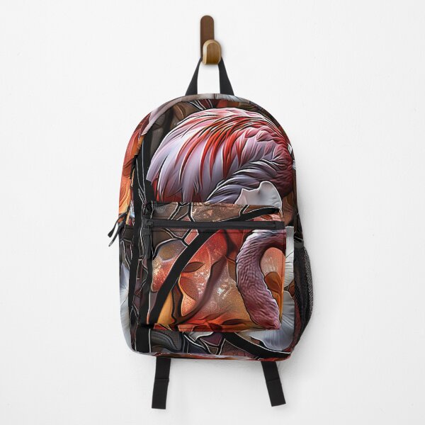 Item preview, Flamingos and Magnolia Blooms - Art Nouveau Stained Glass Style  designed and sold by BeautyPulse.