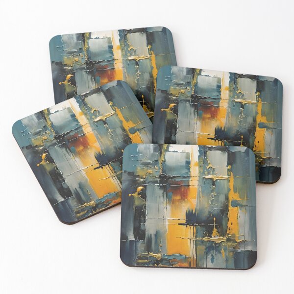 Item preview, Abstract Art - Blue and Gold 01 designed and sold by kjp-design.