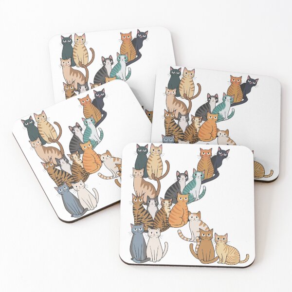 Item preview, Colorful Cat Gathering Art Print K design letter designed and sold by ArtSeeker01.