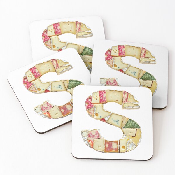 Item preview, Uppercase letter S font in Cheddar cheese style designed and sold by Jasava Shop.