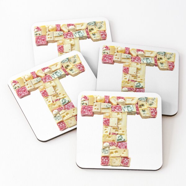 Item preview, Uppercase letter T font in Cheddar cheese style designed and sold by Jasava Shop.