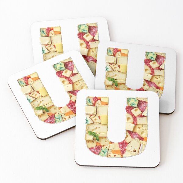 Item preview, Uppercase letter U font in Cheddar cheese style designed and sold by Jasava Shop.