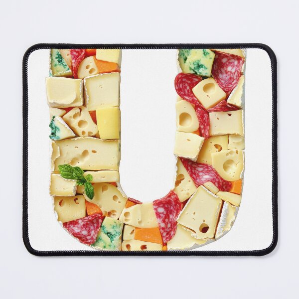 Item preview, Uppercase letter U font in Cheddar cheese style designed and sold by Jasava Shop.