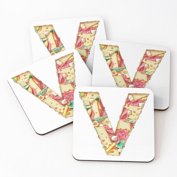 Item preview, Uppercase letter V font in Cheddar cheese style designed and sold by Jasava Shop.