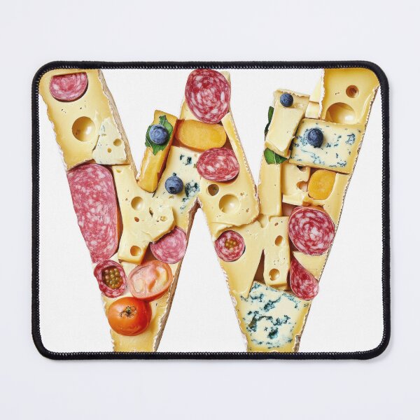 Item preview, Uppercase letter W font in Cheddar cheese style designed and sold by Jasava Shop.