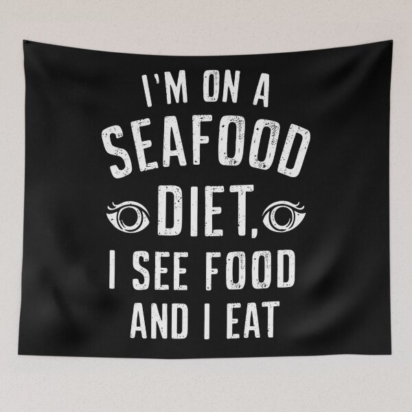 Item preview, I'm On A Seafood Diet Funny Unhinged designed and sold by KitonicTees.