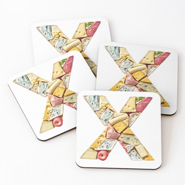 Item preview, Uppercase letter X font in Cheddar cheese style designed and sold by Jasava Shop.