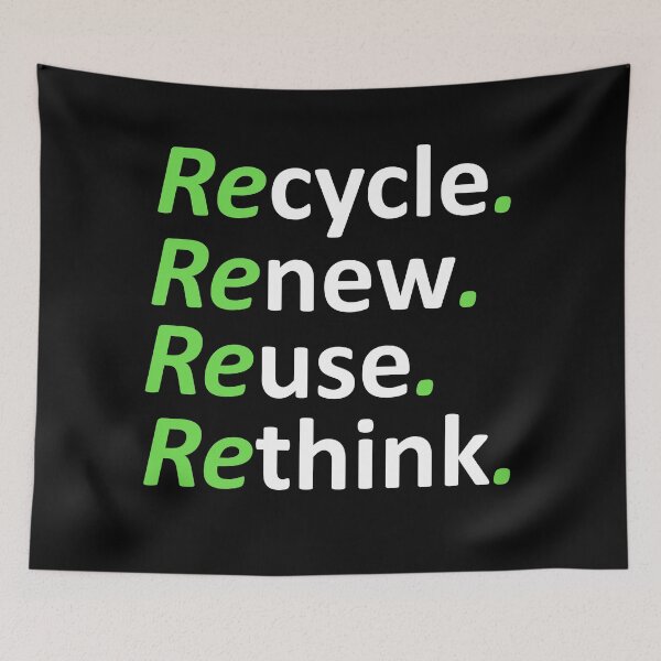 Item preview, Earth Day Environmental Activism, Recycle Reuse Renew Rethink designed and sold by Rami Khalifah.