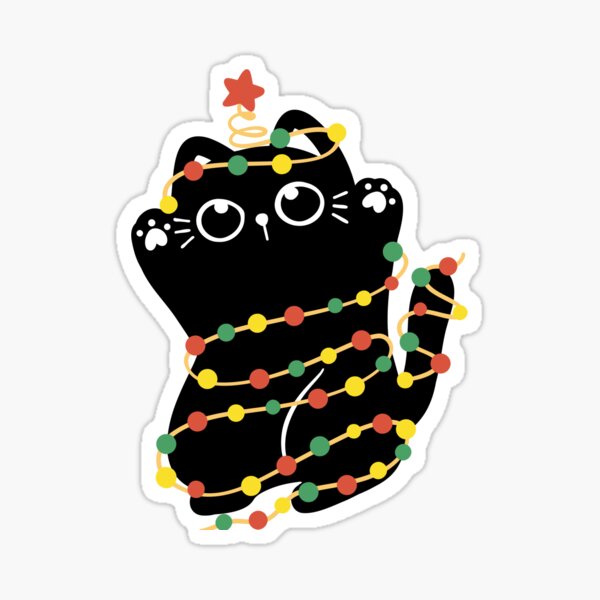 Item preview, Cute little Christmas black cat designed and sold by Fazlijaa123.