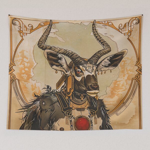 Item preview, Antelope Warrior Art Nouveau Anthropomorphism designed and sold by entwithanaxe.