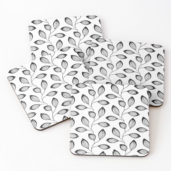 Item preview, Climbing Vine Leaves Black On White designed and sold by taiche.