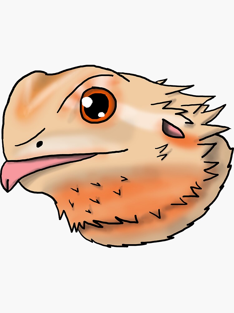 "Bearded Dragon Head" Sticker by christywoowoo | Redbubble