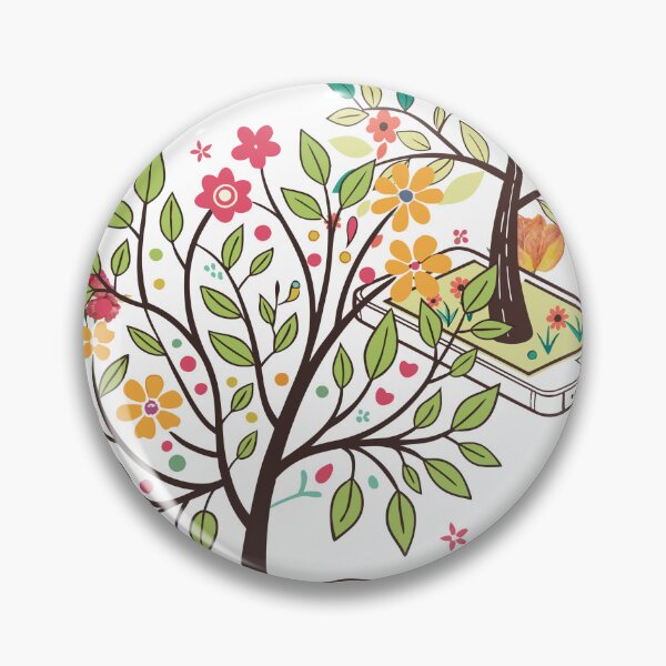 Item preview, Two trees sprout from smartphones, surrounded by colorful flowers, butterflies, and nature elements. designed and sold by PholPol1959.