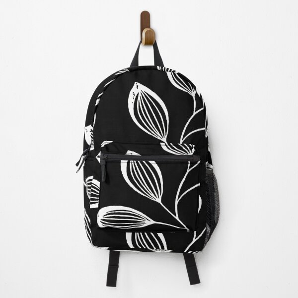 Item preview, Climbing Vine Leaves White On Black designed and sold by taiche.