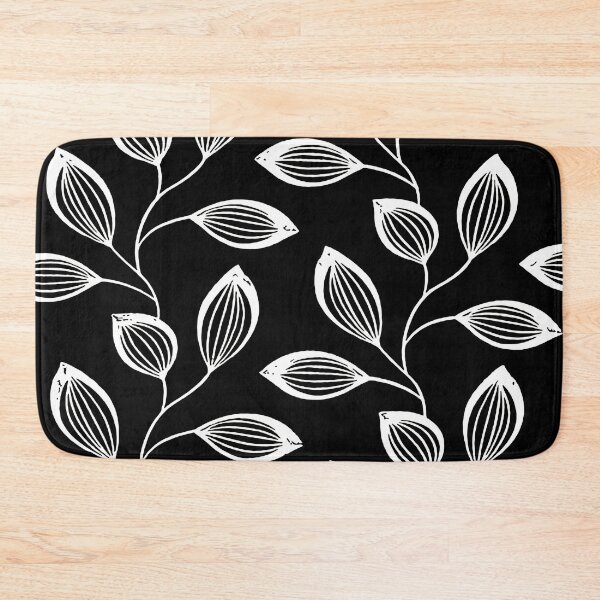 Item preview, Climbing Vine Leaves White On Black designed and sold by taiche.