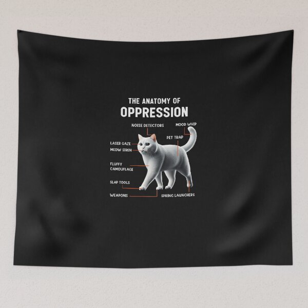 Aperçu de l'œuvre T-shirt sarcastique avec chat anatomie de l'oppression créée et vendue par vsropatn.