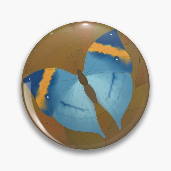 Item preview, Blue Butterfly in Autumn Leaves designed and sold by Cucurbitavanda.