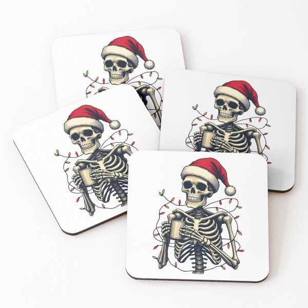 Item preview, Christmas skeleton drinking coffee- perfect for christmas  designed and sold by cocomelon168.