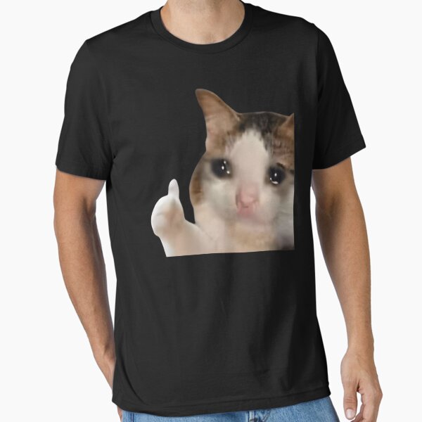 Artikel-Vorschau von T-Shirt mit Aufschrift „Daumen hoch, weinende Katze“, designt und verkauft von vsropatn.
