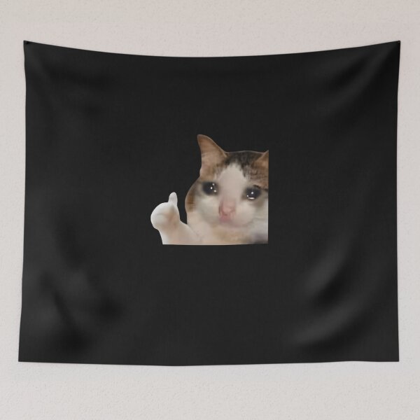 Item preview, Thumbs Up Crying Cat Meme T-Shirt designed and sold by vsropatn.