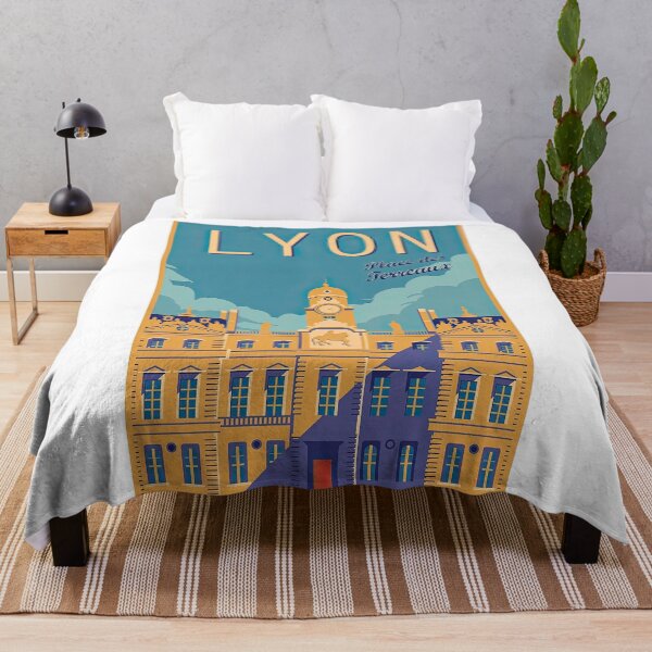 Item preview, Vintage Travel Poster Featuring Lyon's Place des Terreaux designed and sold by SowwaBEndare.