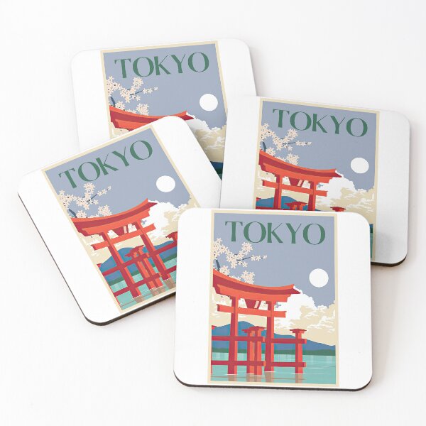 Item preview, Traditional Japanese Torii Gate with Cherry Blossoms in Tokyo Poster designed and sold by SowwaBEndare.