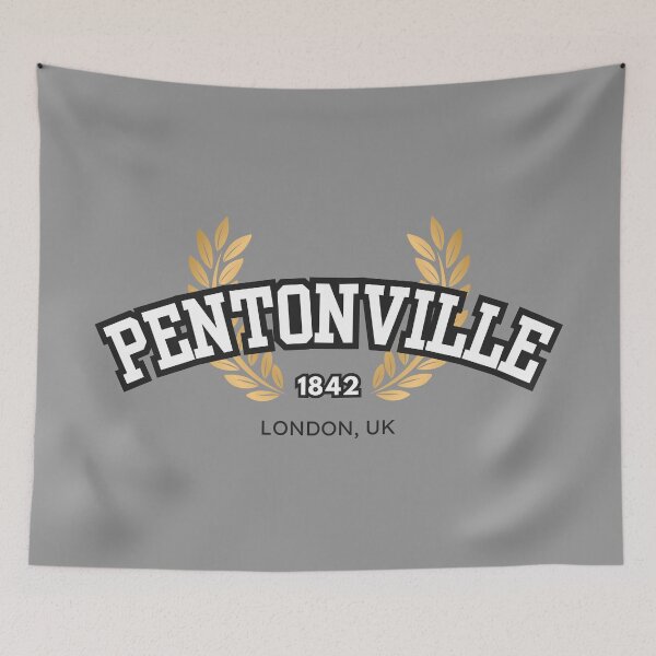 Item preview, Pentonville Prison “Varsity,” White and Black designed and sold by UNK-Fatigues.