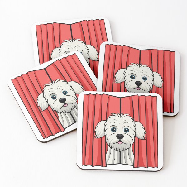 Item preview, Shy Maltese Peeking from Curtain designed and sold by iwcus.