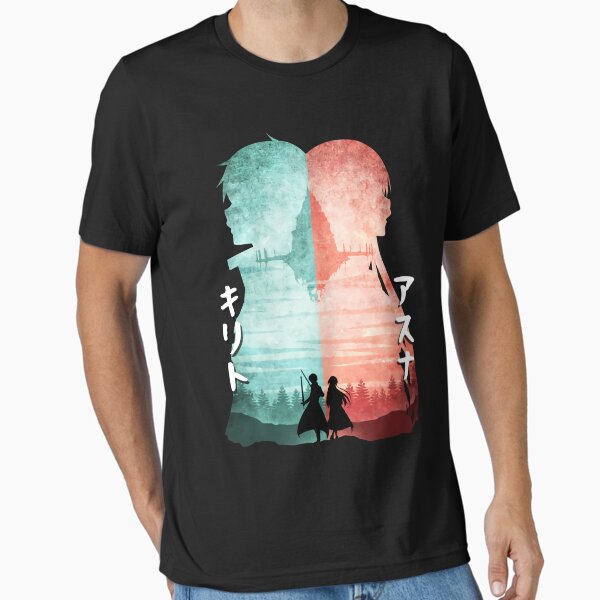 Item preview, Sword Art Online, Minimalist Silhouette Kirito And Asuna designed and sold by MarieGodfreyu.