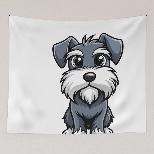 Item preview, Skeptical Miniature Schnauzer Head Tilt Art designed and sold by iwcus.