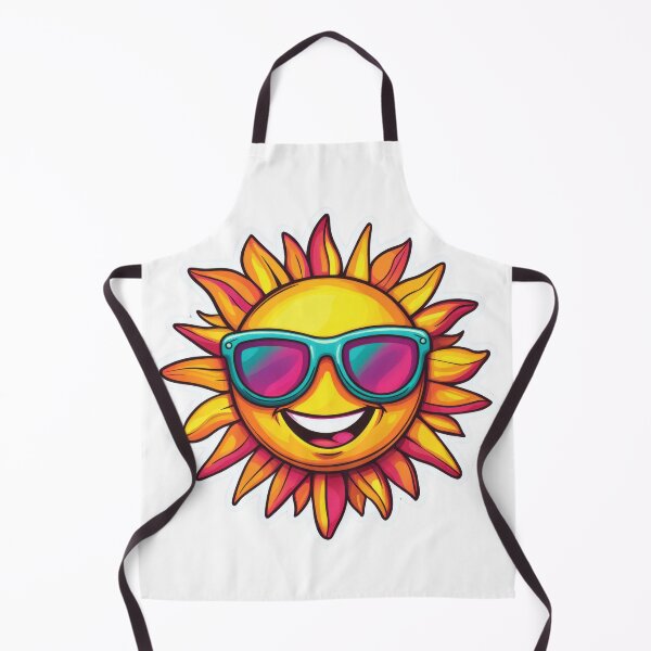Item preview, Cartoon sun with a happy face and cool sunglasses, surrounded by sparkles and rays in yellow and orange shades designed and sold by Jasava Shop.
