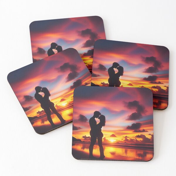 Item preview, Romantic Sunset Silhouette Embraced by Nature's Beauty designed and sold by choder61.