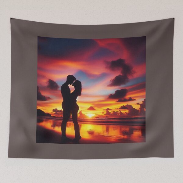 Item preview, Romantic Sunset Silhouette Embraced by Nature's Beauty designed and sold by choder61.