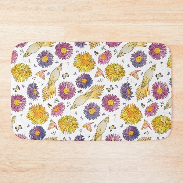 Item preview, Lutino Yellow Cockatiel, Finch, Sunflowers and Gerberas designed and sold by WeiroDesigns.