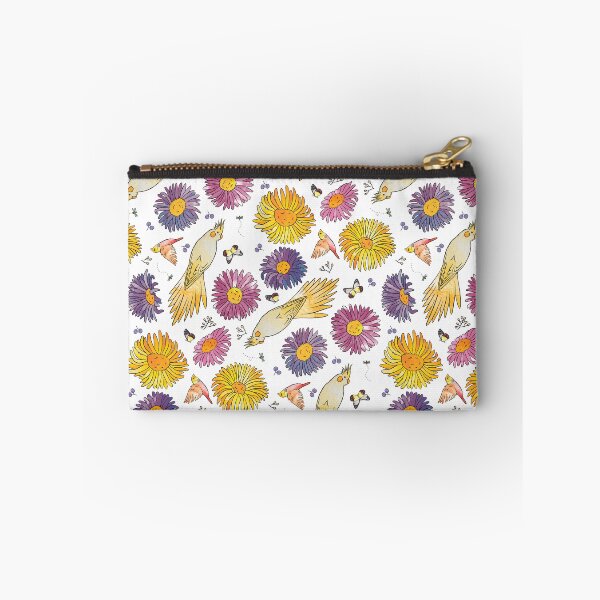 Item preview, Lutino Yellow Cockatiel, Finch, Sunflowers and Gerberas designed and sold by WeiroDesigns.