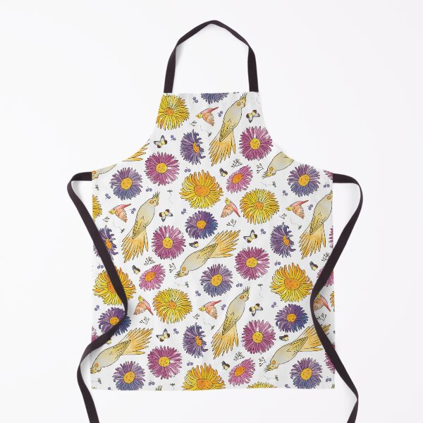 Item preview, Lutino Yellow Cockatiel, Finch, Sunflowers and Gerberas designed and sold by WeiroDesigns.