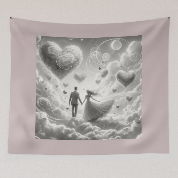 Item preview, Ethereal Love: Romantic Cloudscape with Floating Hearts designed and sold by choder61.