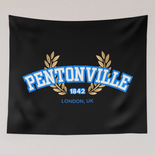 Item preview, Pentonville Prison “Varsity,” White and Blue designed and sold by UNK-Fatigues.