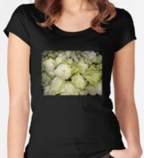 white flowers flowers Women's Fitted Scoop T-Shirt